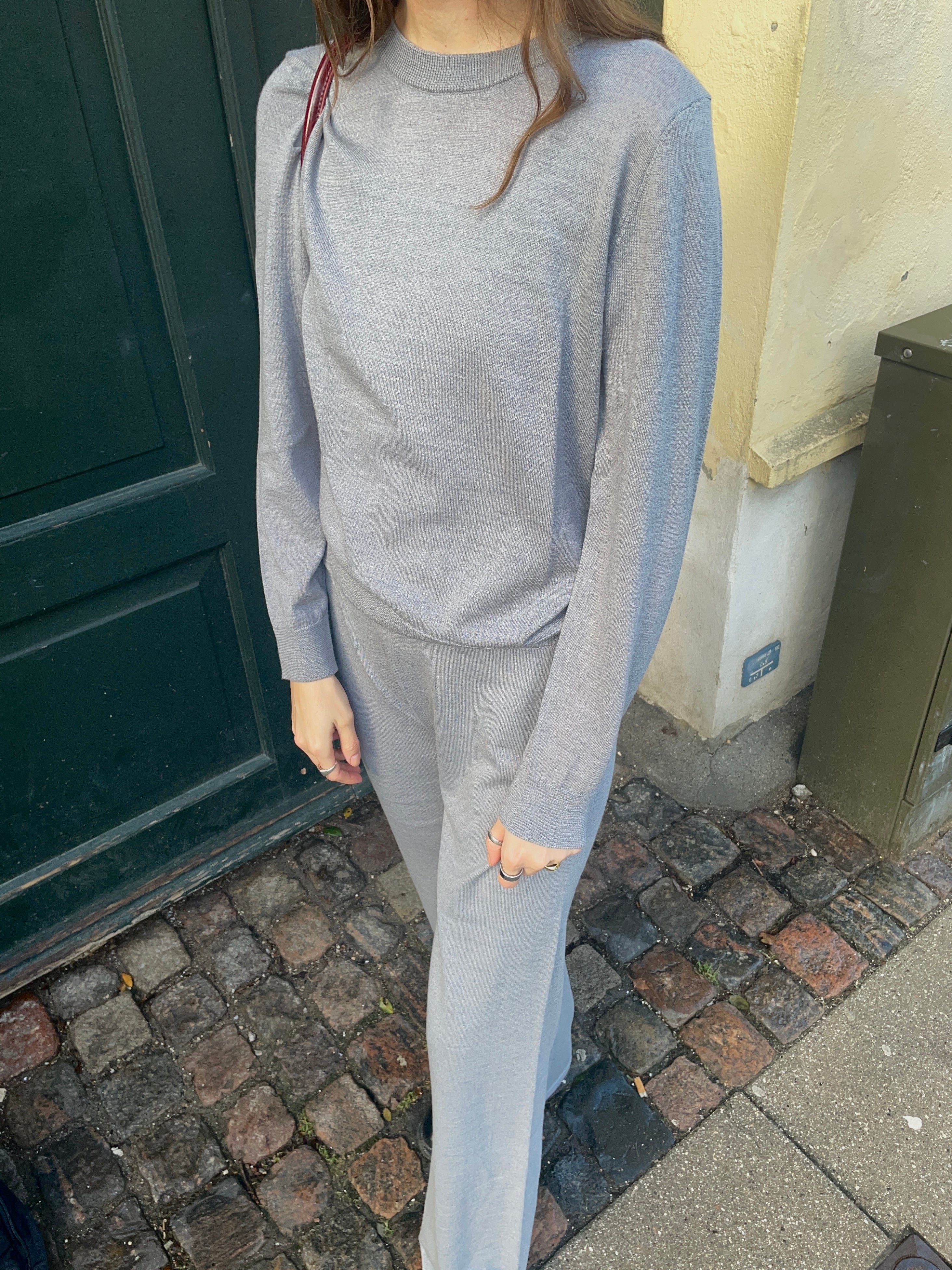 Basic Apparel Vera Wide Pants Pants 094 Light Grey Mel.